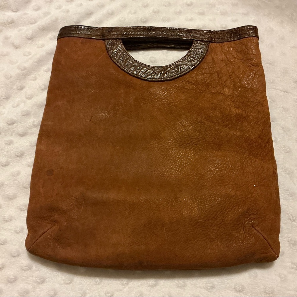 VEARI Brown Leather Tote Bag